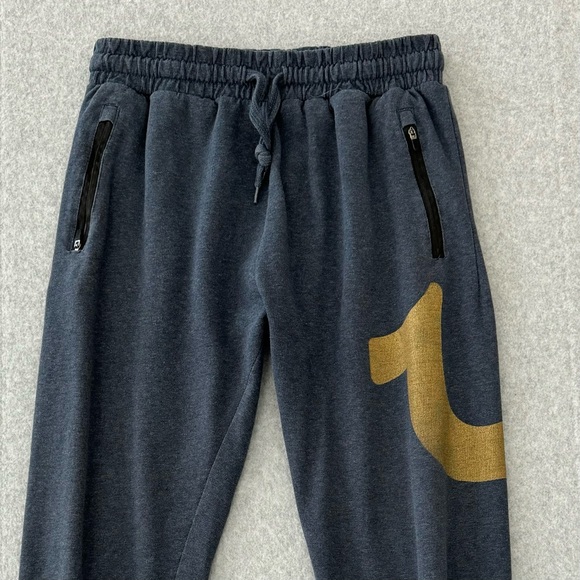 True Religion Jogger Mens Small Blue Gold Loungewear Sweatpants Pull On   READ - Picture 2 of 15